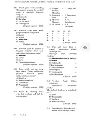 TNPSC - History, Culture, Heritage and Socio - Political Movements in Tamil Nadu (UNIT 8) - Image 7