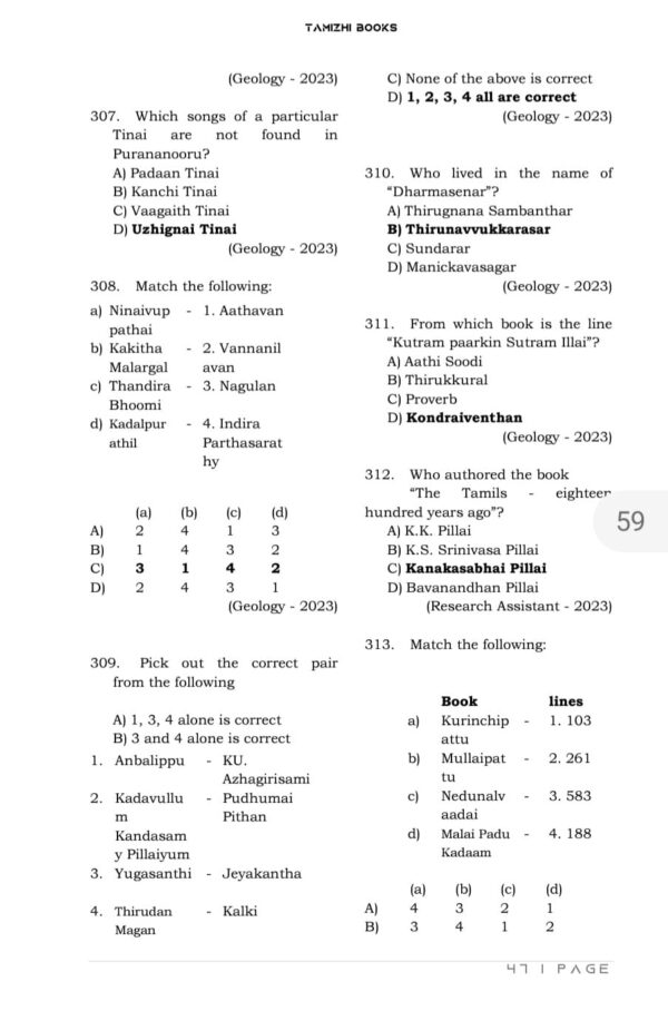 TNPSC - History, Culture, Heritage and Socio - Political Movements in Tamil Nadu (UNIT 8)