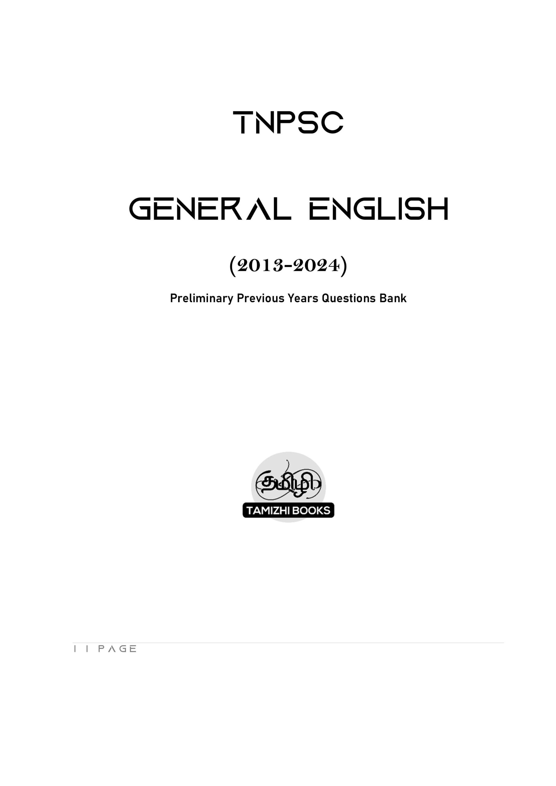 TNPSC Previous Years General English Questions