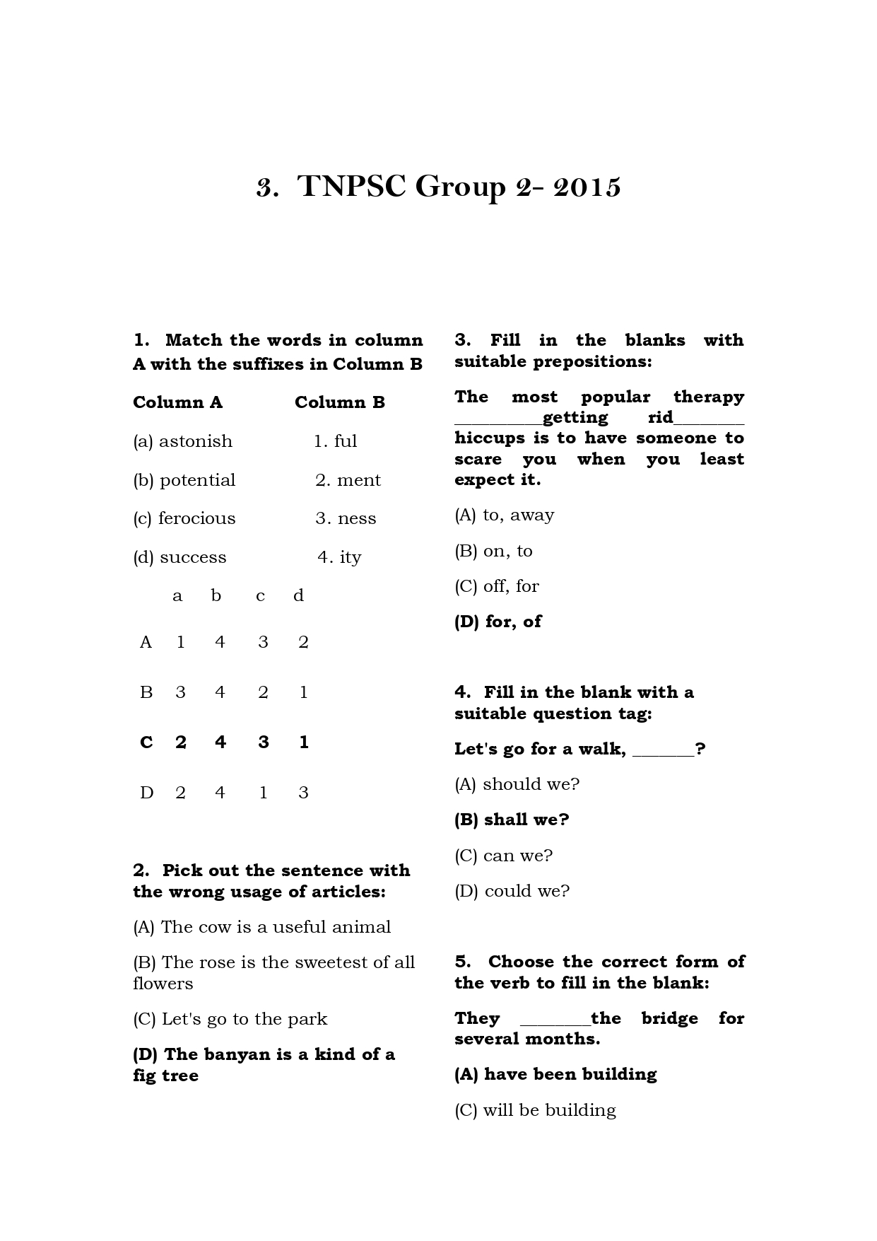 TNPSC Previous Years General English Questions - Image 8