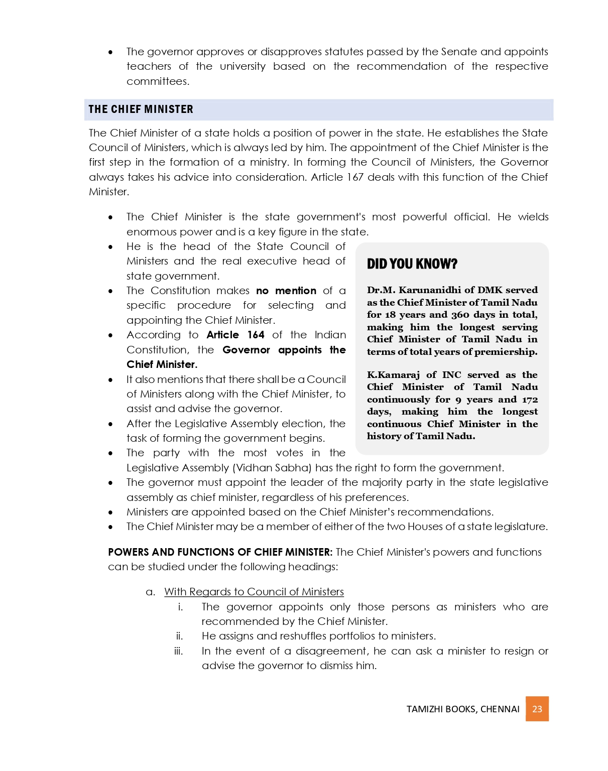 Administration and Governance of States with Specific Reference to Tamil Nadu - Image 11