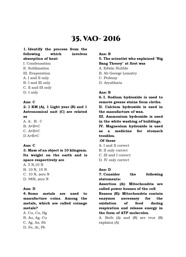 TNPSC Exam Wise Science Previous Year Questions-2nd Edition