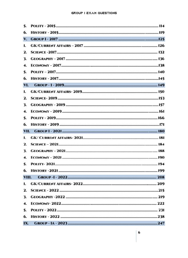 TNPSC Group I Exam Previous Year Questions