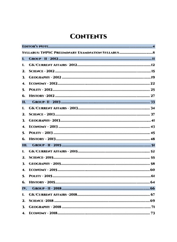 TNPSC Group II Exam Previous Year Questions