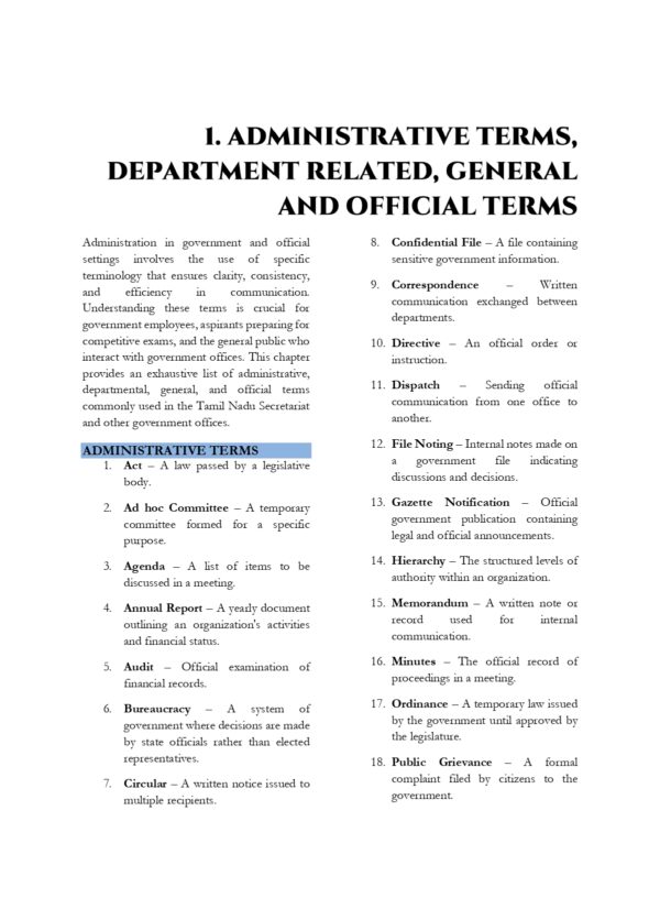 General English for TNPSC