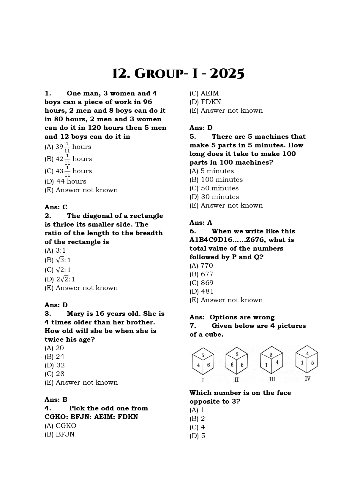 TNPSC Exam Wise  Aptitude  Previous Year Questions - Image 6