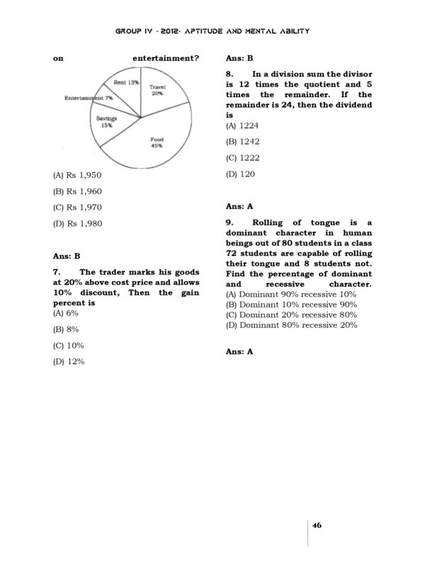 TNPSC Previous Years Subject Wise Group 4 Questions Bank