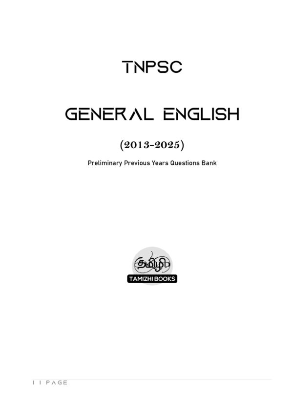 TNPSC Previous Years General English Questions - 3rd Edition