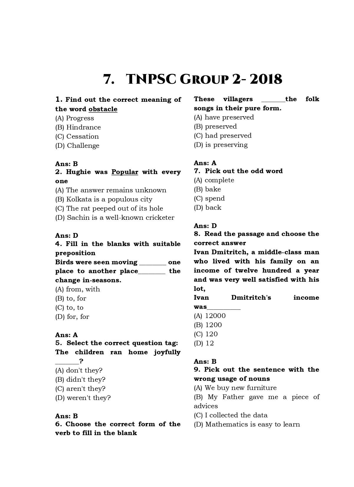 TNPSC Previous Years General English Questions - 3rd Edition - Image 9