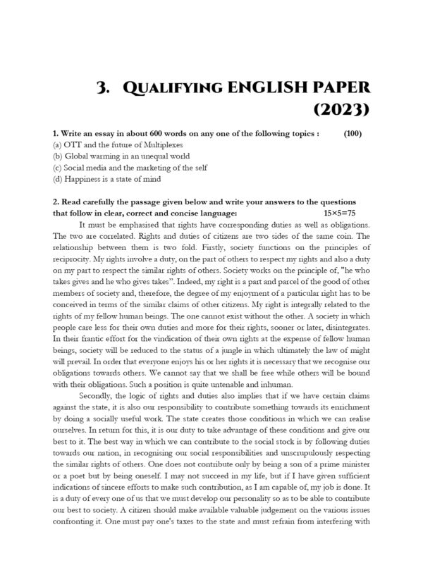 UPSC Qualifying Paper English- 13 PREVIOUS YEARS MAINS PAPERS (2013-2025) Questions