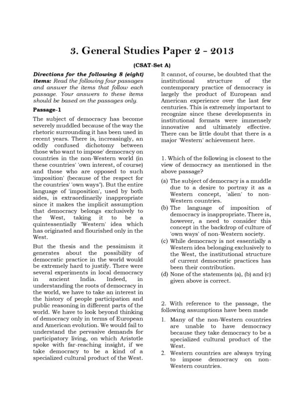 Topic Wise CSAT UPSC Preliminary Previous Years Questions Bank (2011-2025)